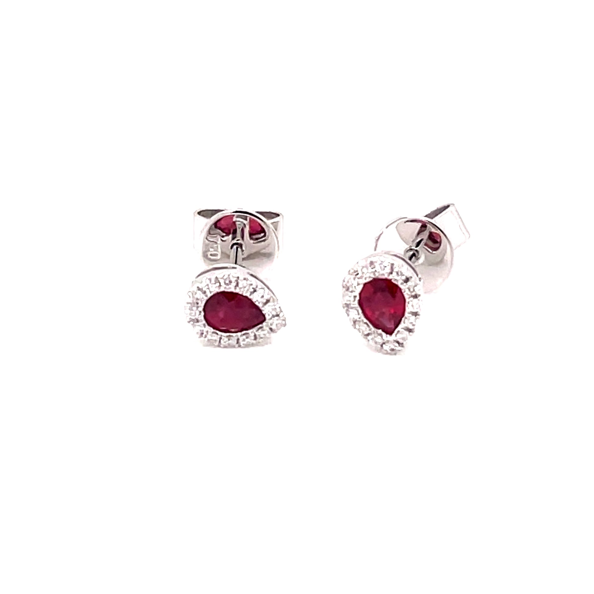Ruby and Diamond Pear Shaped Diamond Earrings  Gardiner Brothers   