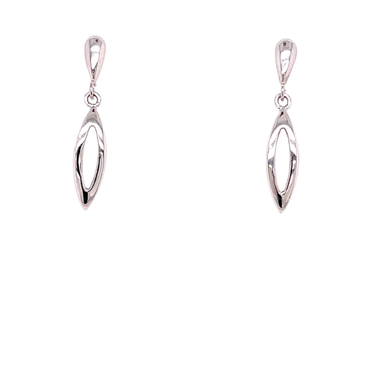 White Gold Oval Drop earrings  Gardiner Brothers   