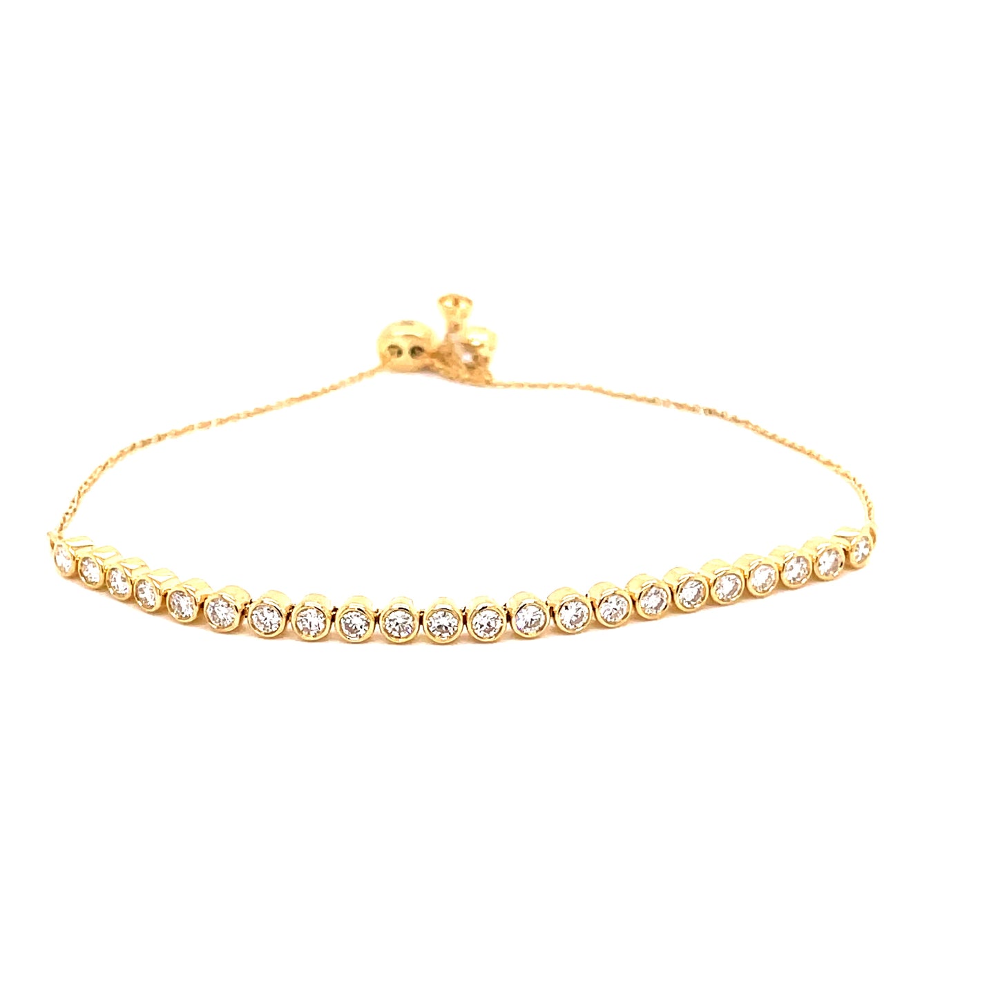 Yellow Gold Adjustable Diamond Tennis Bracelet  Gardiner Brothers   