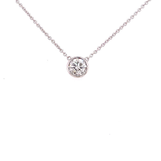 Round Brilliant Cut Rub-over Style Diamond Pendant - 0.40cts  Gardiner Brothers   