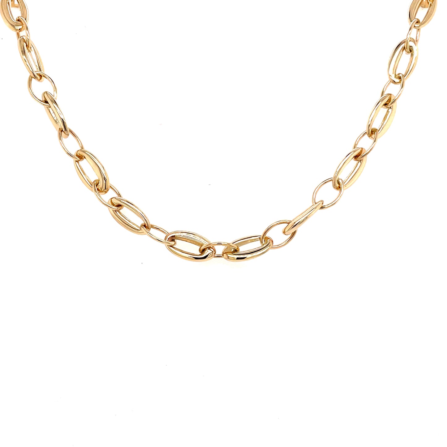 Yellow Gold Oval Link Necklet  Gardiner Brothers   