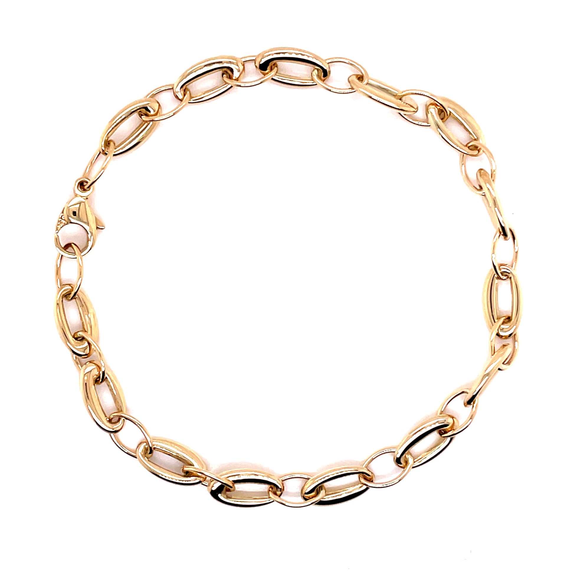 Yellow Gold Oval Link Bracelet  Gardiner Brothers   