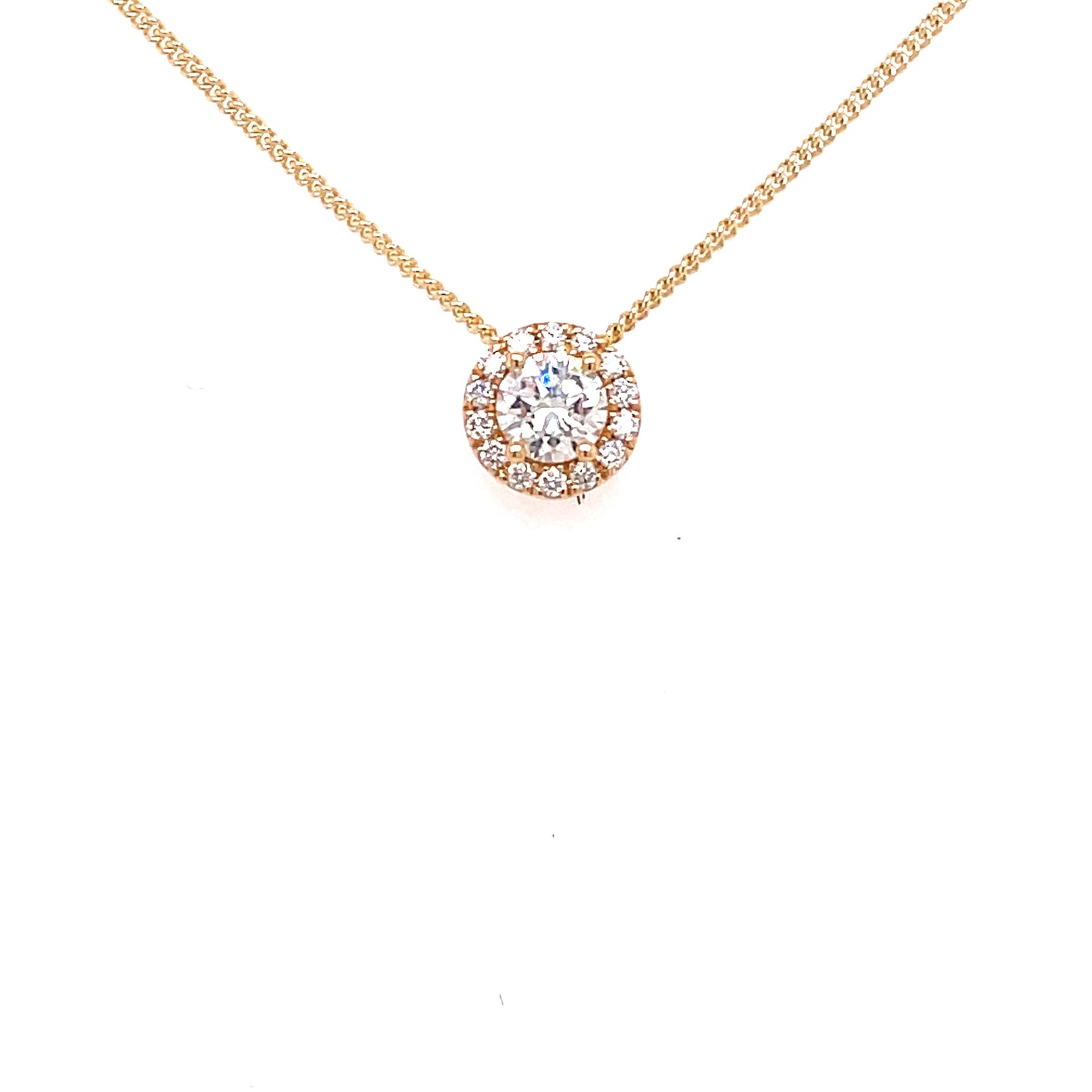 Round Brilliant Cut Diamond Halo Style Pendant  Gardiner Brothers   