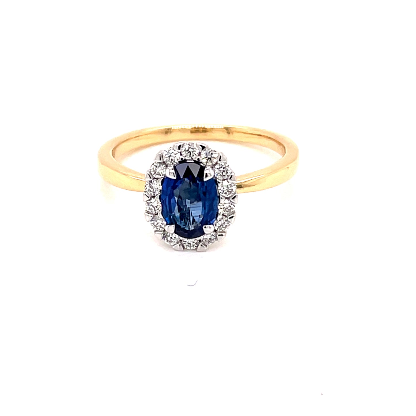 Oval Shaped Sapphire and Diamond Halo Style Ring  Gardiner Brothers   