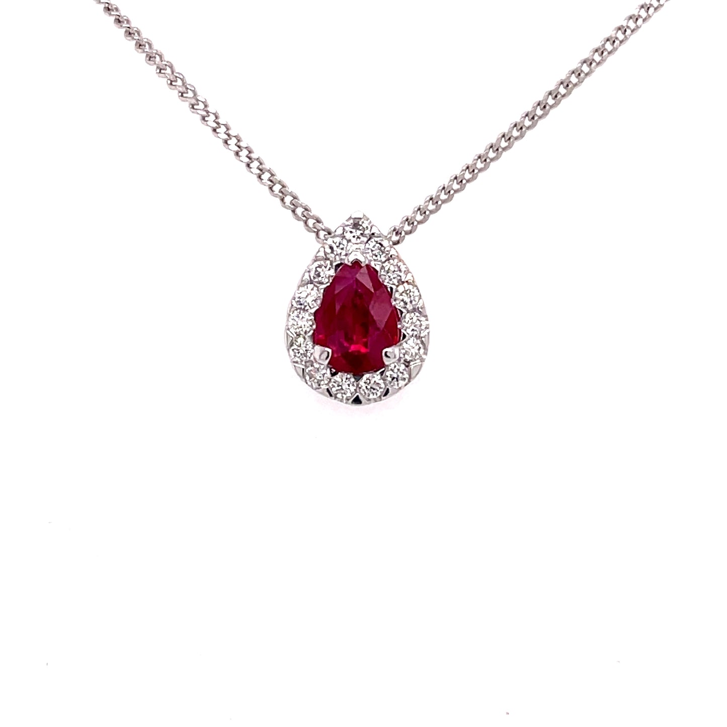 Pear Shaped, Ruby and Diamond Pendant  Gardiner Brothers   