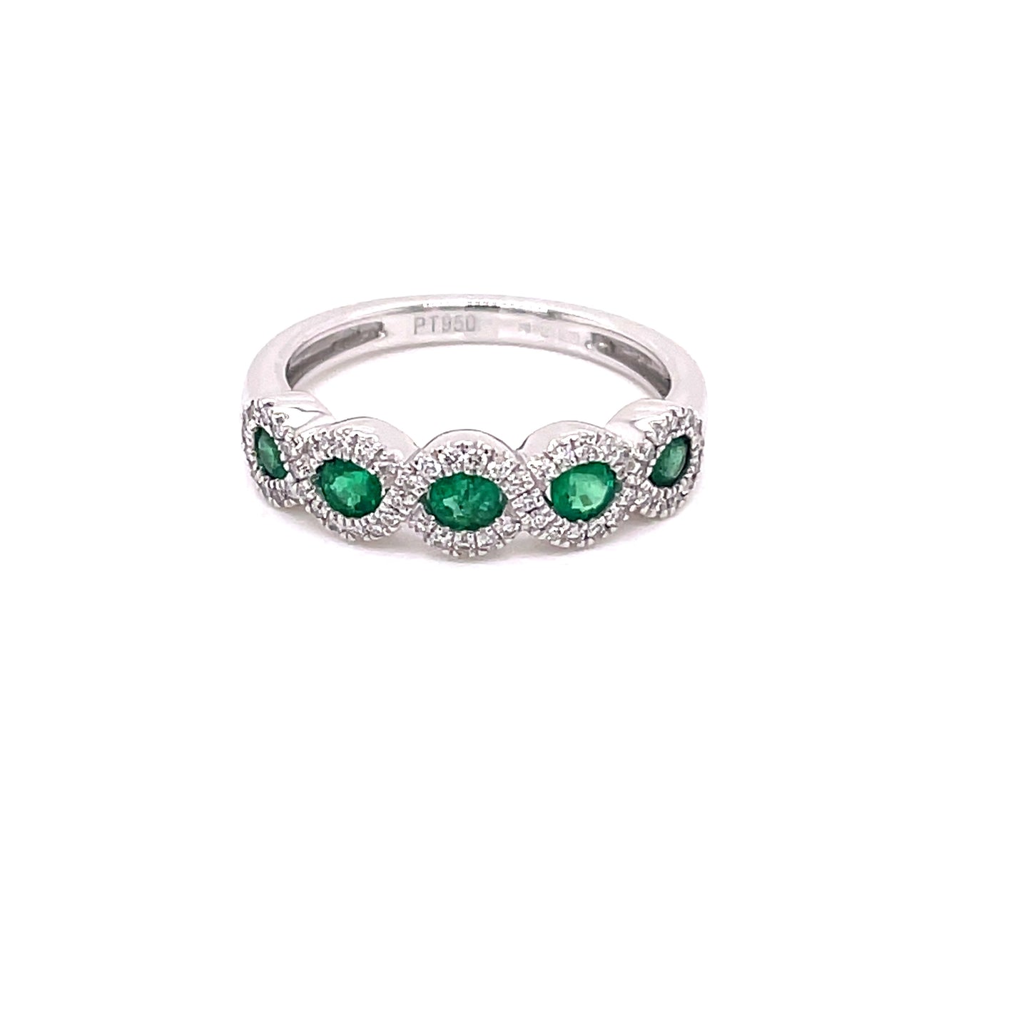 Emerald and Diamond Halo Style Dress Ring  Gardiner Brothers   