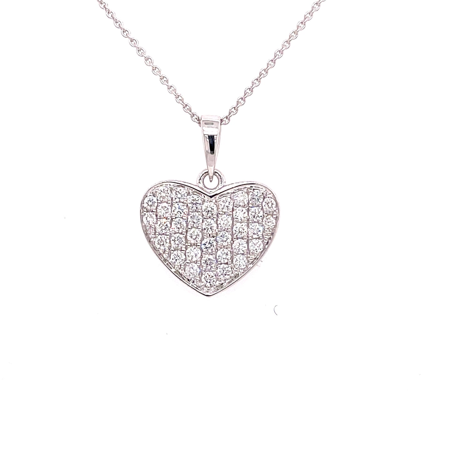 White Gold diamond studded Heart Shaped Pendant  Gardiner Brothers   