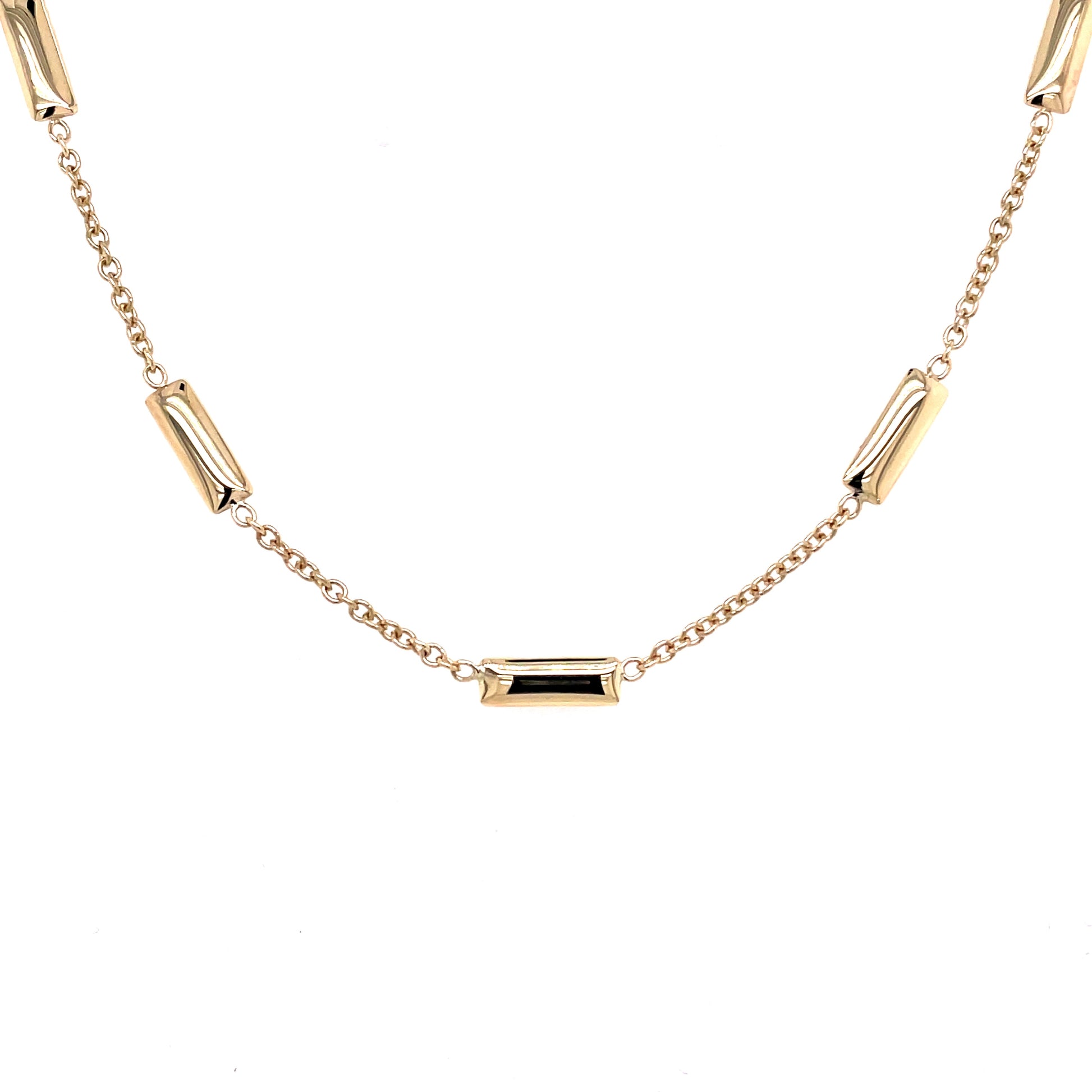 Yellow Gold Bar Link Necklace  Gardiner Brothers   