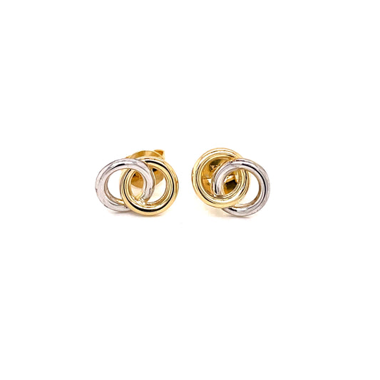 Yellow and White Gold Circle Earrings  Gardiner Brothers   