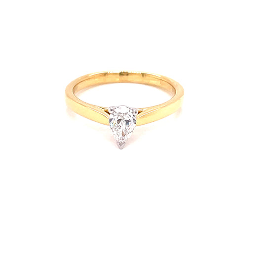 Pear Shaped Diamond Solitaire Ring - 0.40cts  Gardiner Brothers   