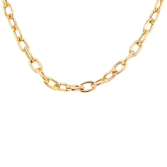 Yellow Gold Oval Link Necklet  Gardiner Brothers   