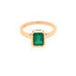 Rose Gold, Emerald Dress Ring in a Rub Over Setting  Gardiner Brothers   