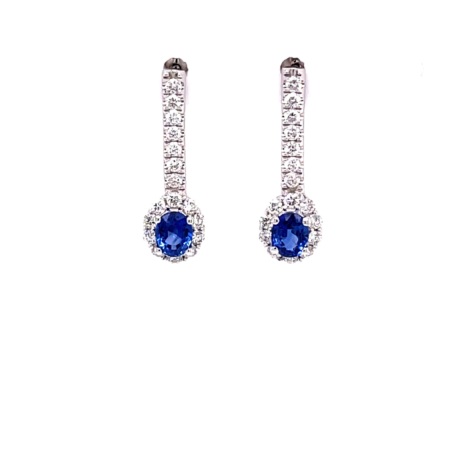 Sapphire and Daimond Drop Style Earrings  Gardiner Brothers   