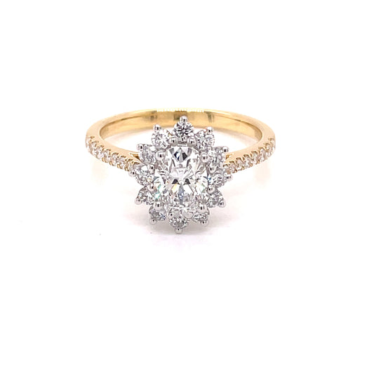 Oval Shaped Diamond Cluster Style Ring - 1.23cts  Gardiner Brothers   