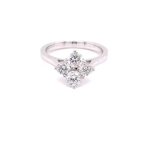 Round Brilliant Cut Diamond 4 Stone Cluster Style Ring - 0.83cts  Gardiner Brothers   