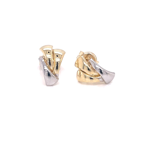 Yellow and White Gold Stud Earring  Gardiner Brothers   