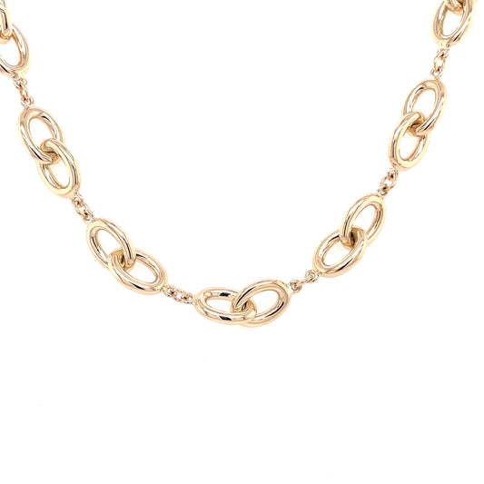 Yellow Gold Oval Link Necklace  Gardiner Brothers   