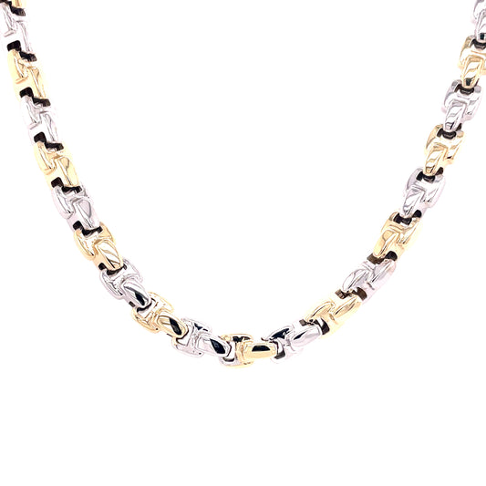 Yellow and White Gold "Y" Shaped Link Necklace  Gardiner Brothers   