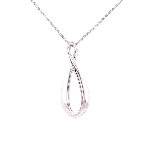 White Gold Figure of 8 Style Pendant  Gardiner Brothers   