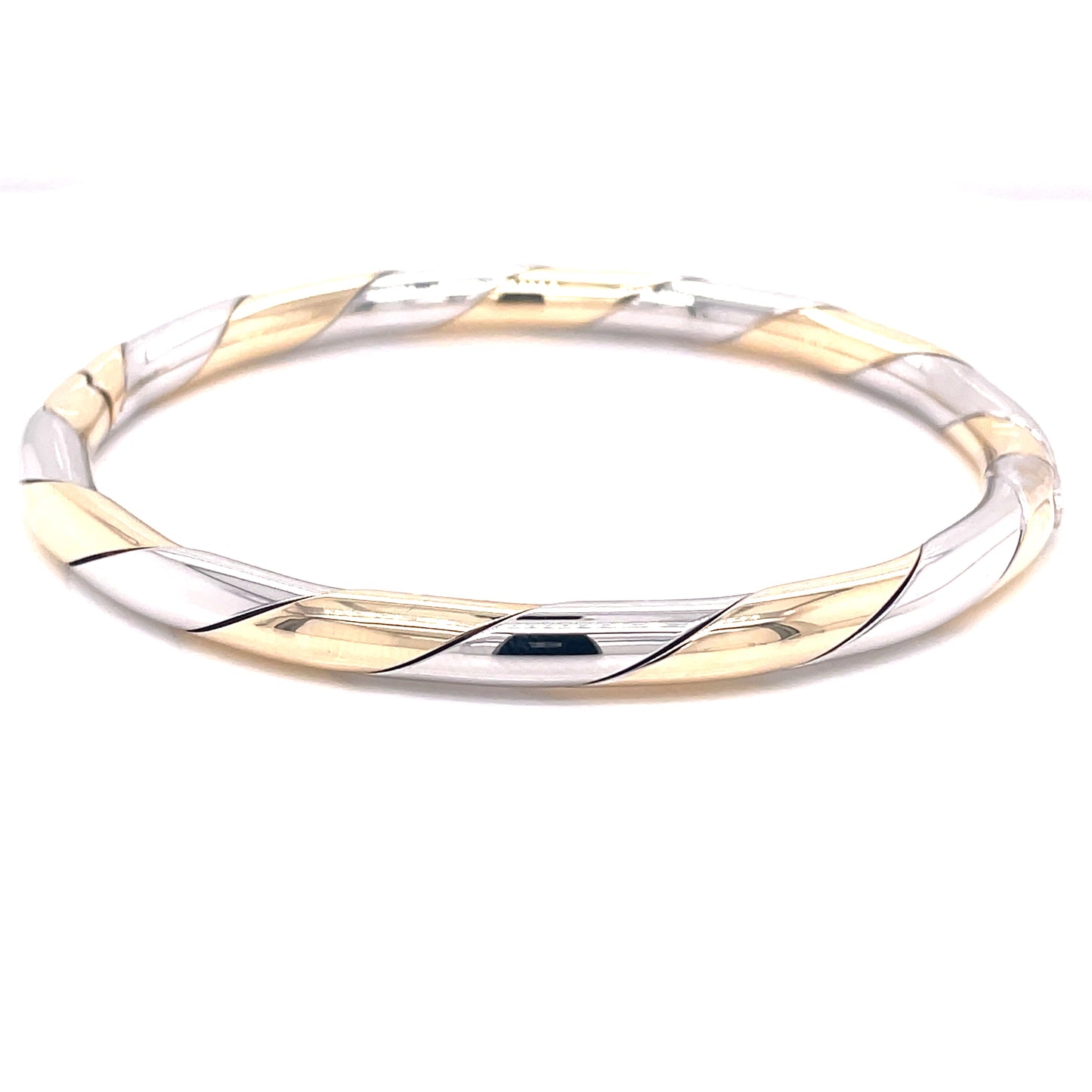 Yellow and White Gold Twisted Bangle  Gardiner Brothers   