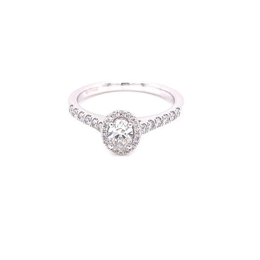 Oval Shaped Diamond Halo Style Ring - 0.62cts  Gardiner Brothers   