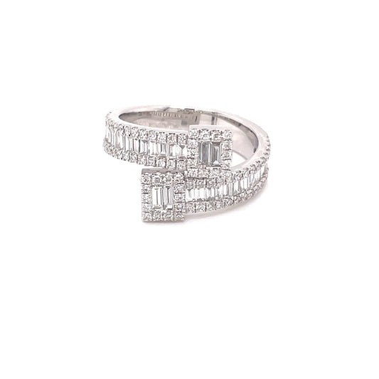 Round Brilliant and Baguette Cut Diamond Cocktail Style Ring  Gardiner Brothers   