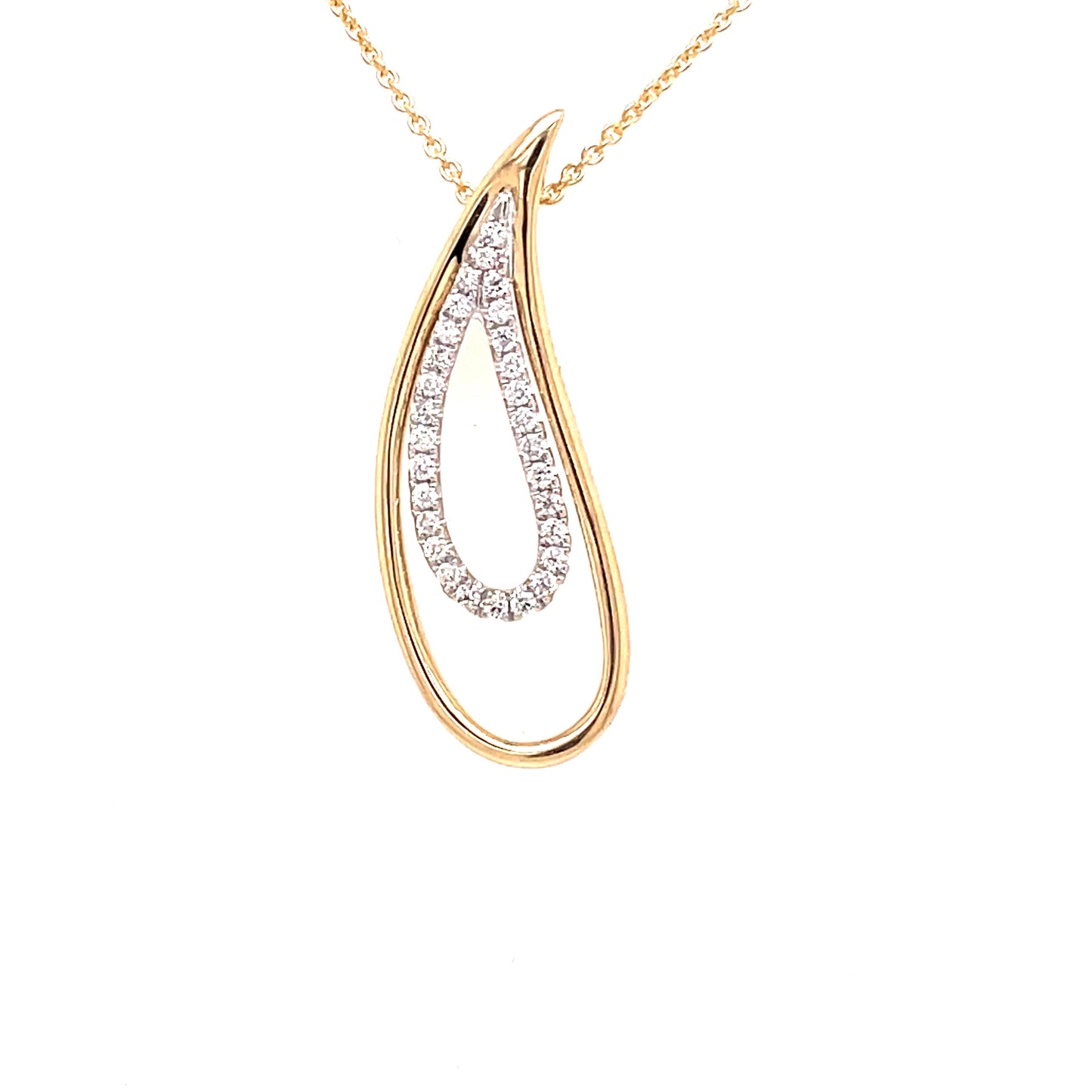 Yellow and White Gold Diamond Set Fancy Style Pendant  Gardiner Brothers   