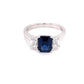 Octagonal Sapphire and Emerald Cut Diamond 3 Stone Ring Gardiner Brothers