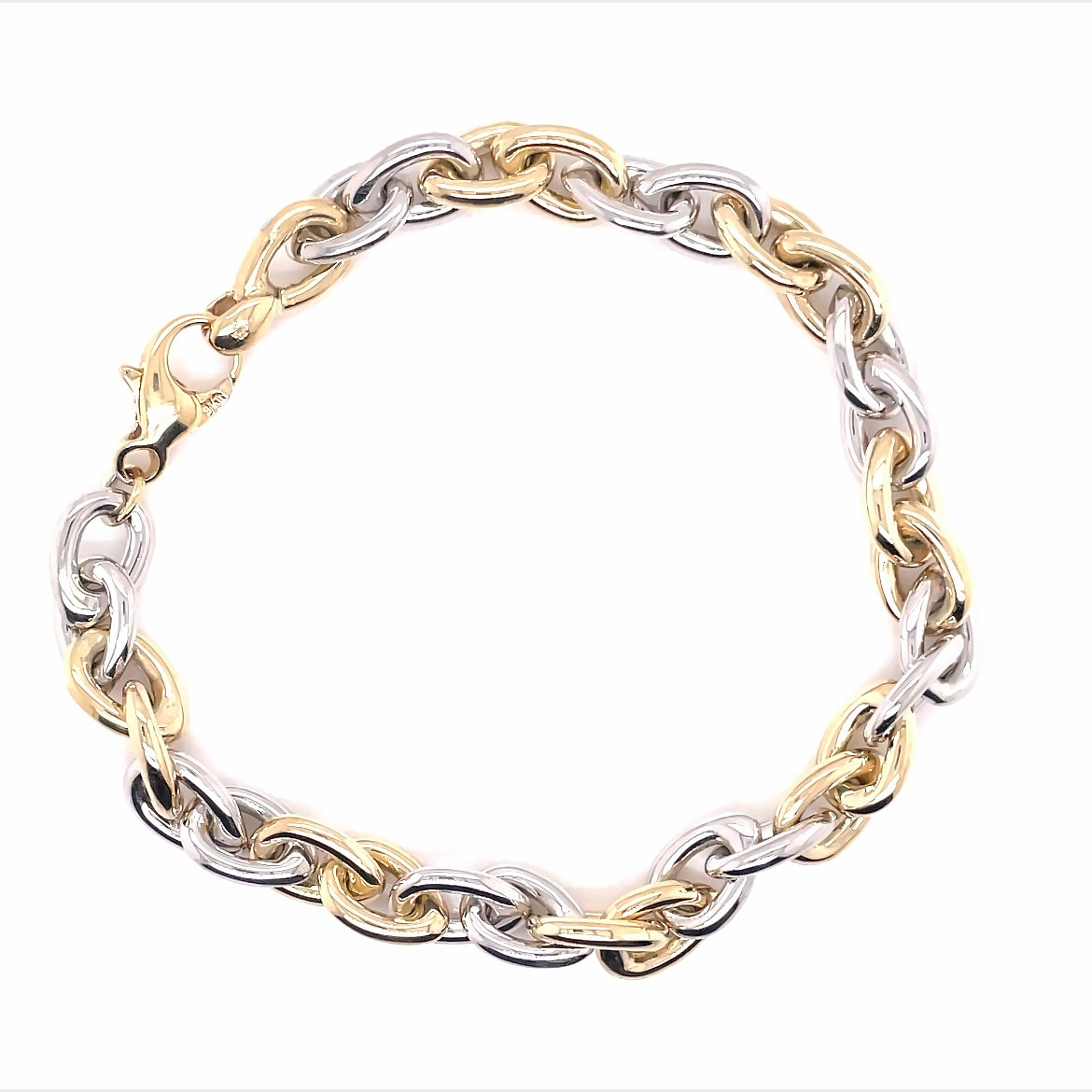 Yellow and White Gold Pear Drop Link Bracelet  Gardiner Brothers   