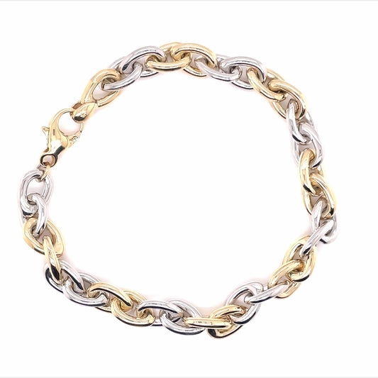 Yellow and White Gold Pear Drop Link Bracelet  Gardiner Brothers   