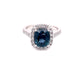 Cushion Shaped Teal Sapphire Halo Style Ring  Gardiner Brothers   