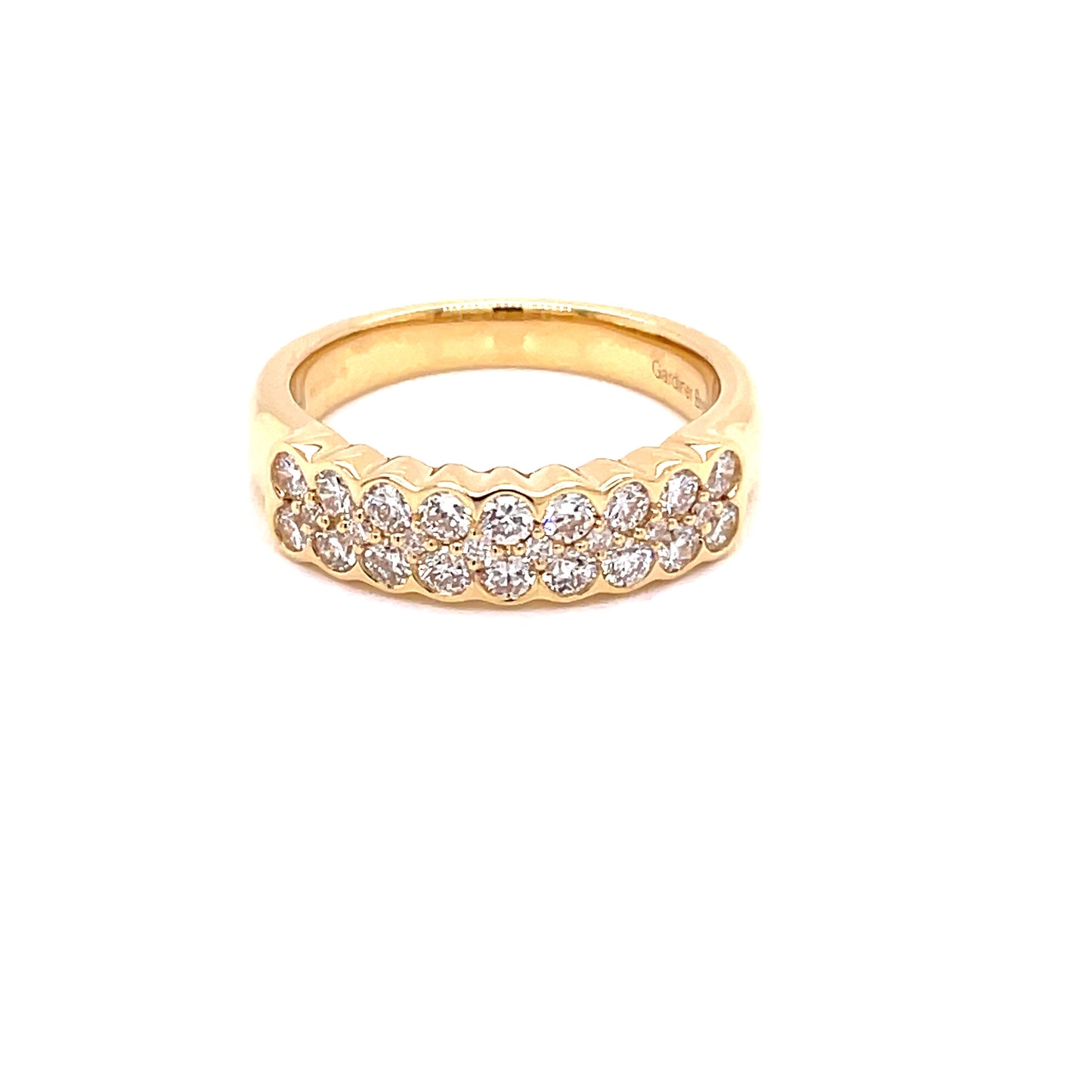 Round Brilliant Cut Diamond Double Row Dress Style Ring  Gardiner Brothers   