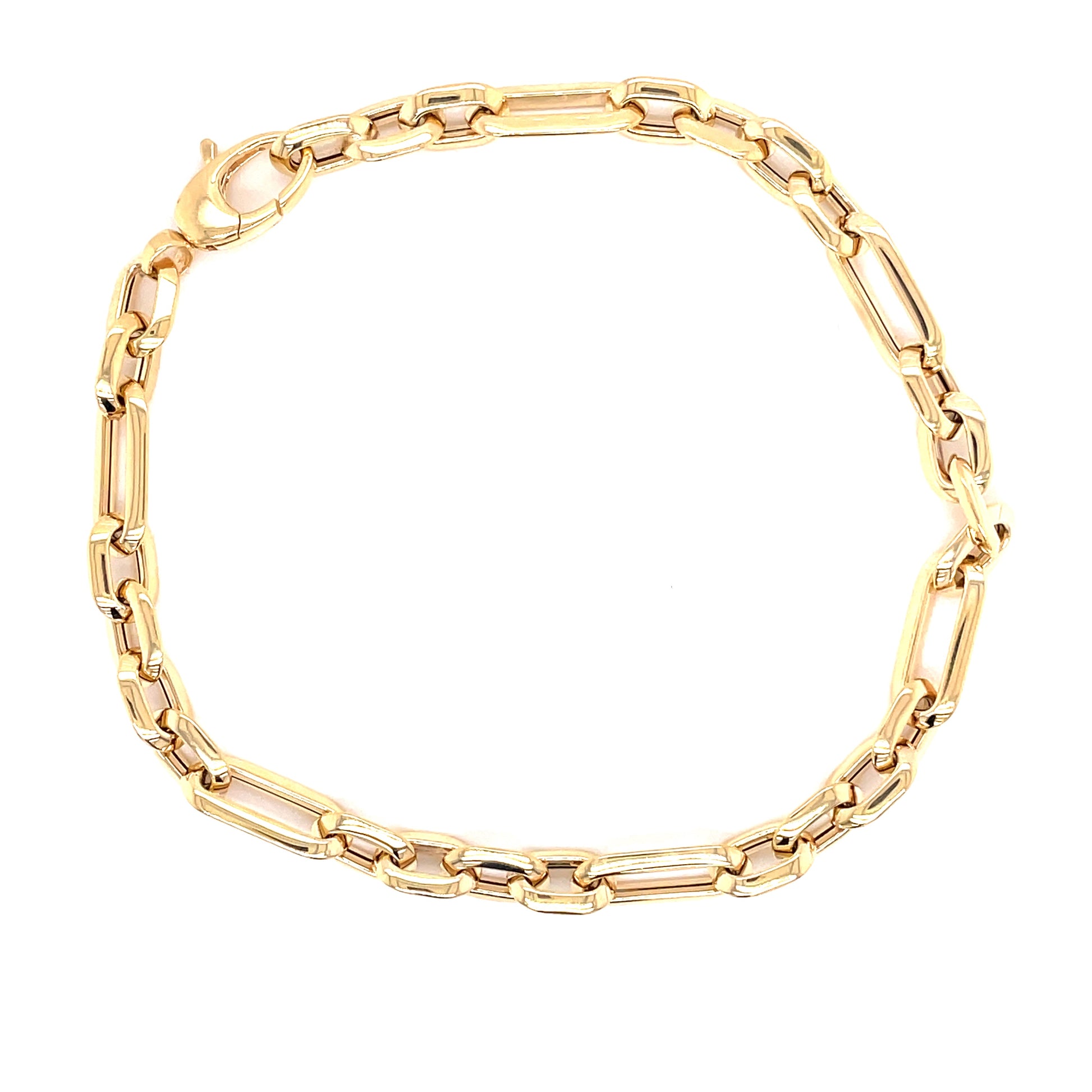 Yellow Gold Rectangular Shaped Link Bracelet  Gardiner Brothers   