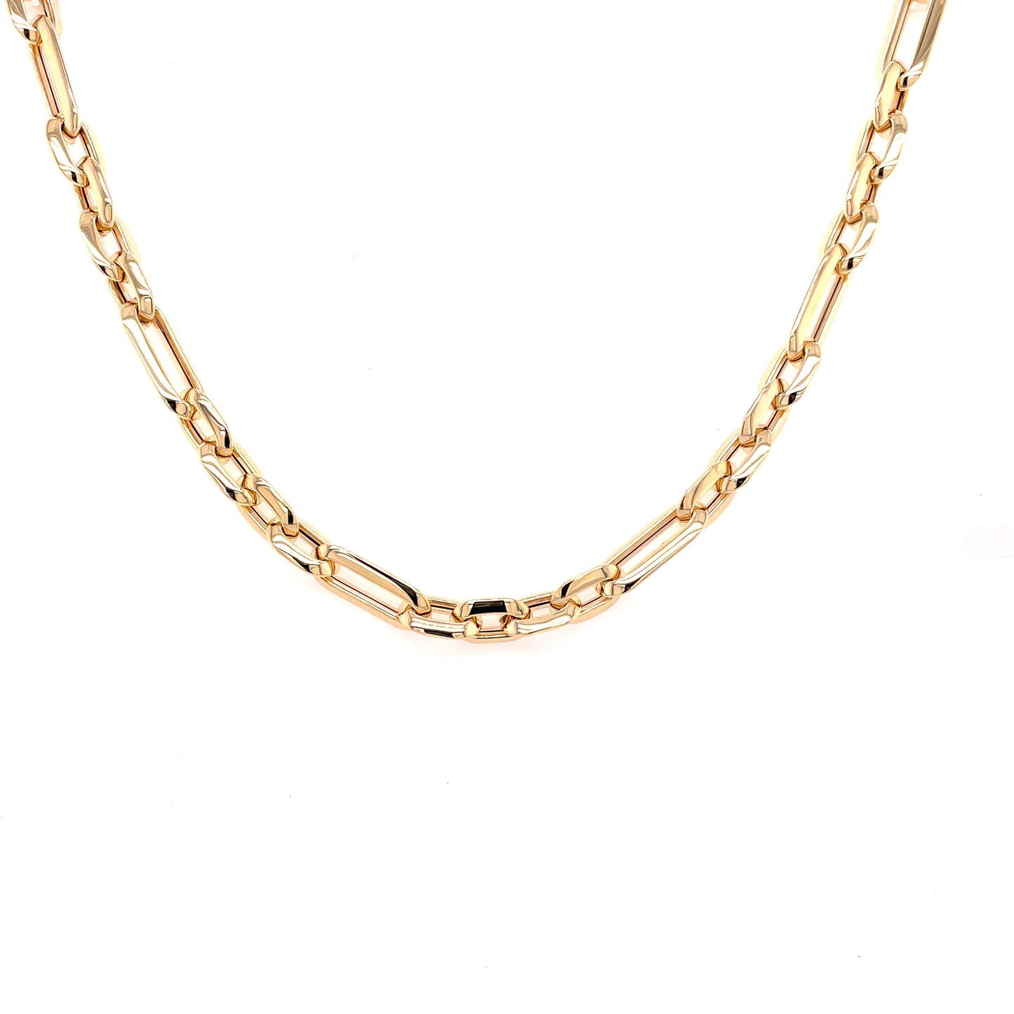 Yellow Gold Oblong Shaped Link Necklace  Gardiner Brothers   