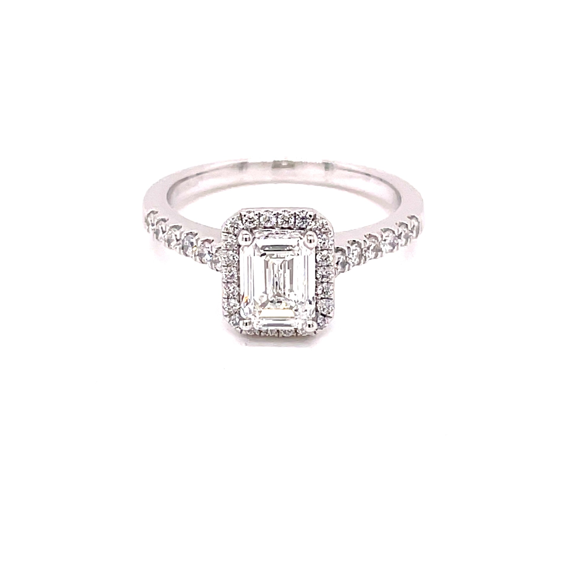 Emerald Cut Diamond Halo Style Ring - 1.35cts  Gardiner Brothers   