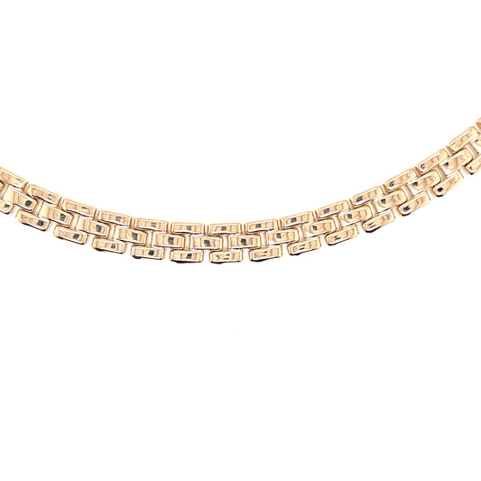 Yellow Gold Brick Style Necklet  Gardiner Brothers   