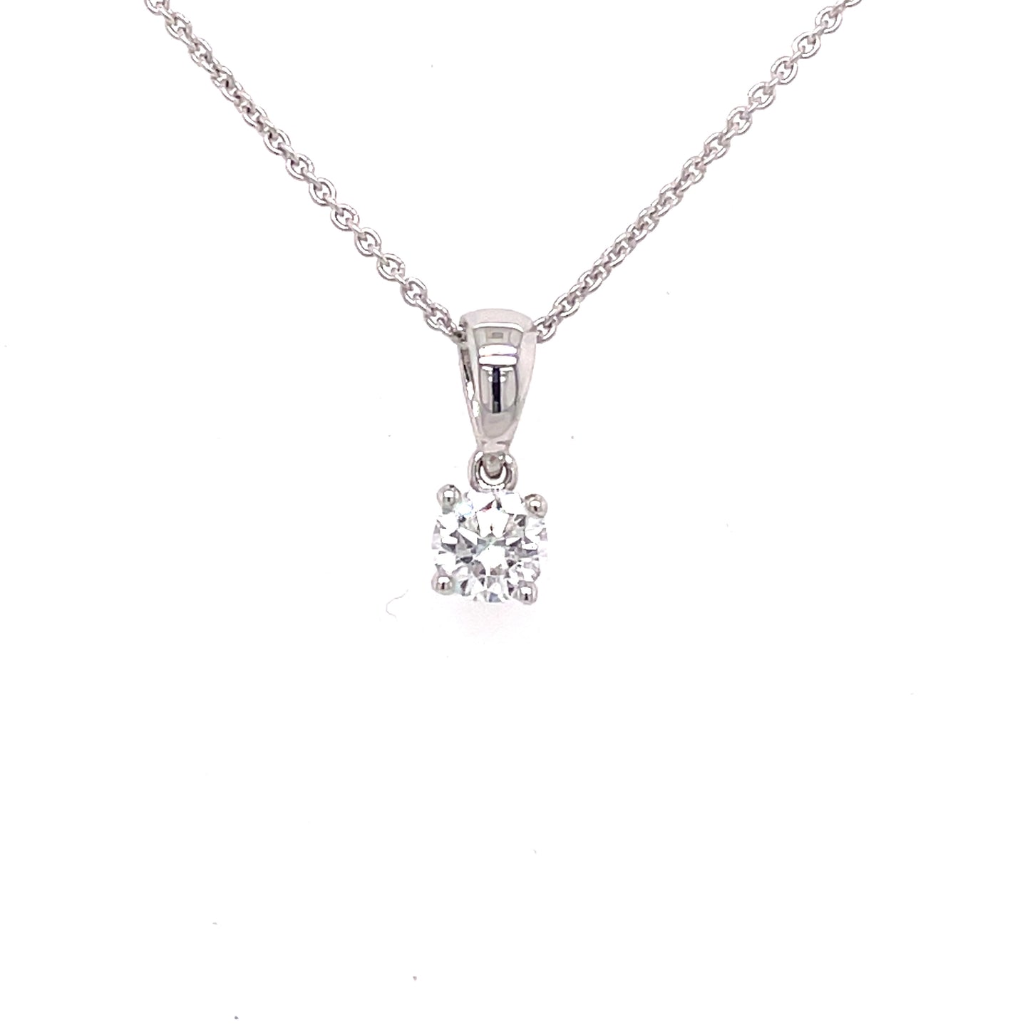 Round Brilliant Cut Diamond Solitaire Pendant - 0.25cts Gardiner Brothers