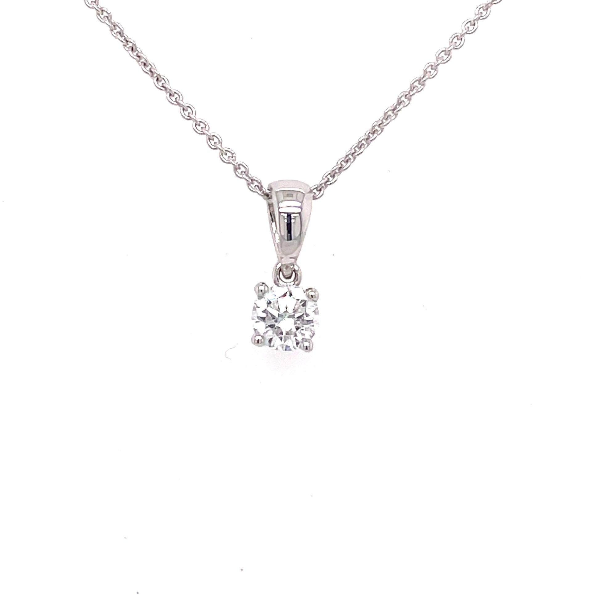 Round Brilliant Cut Diamond Solitaire Pendant - 0.25cts Gardiner Brothers