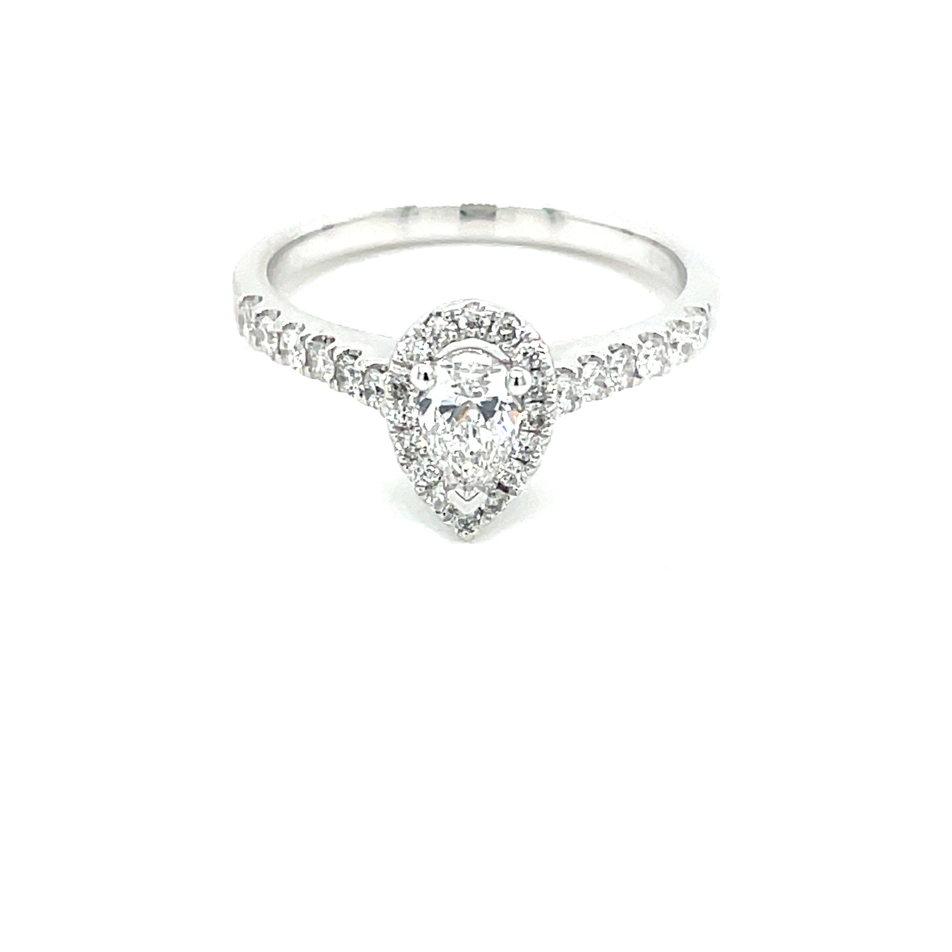 Pear Shaped Diamond Halo Ring - 0.63cts  Gardiner Brothers   