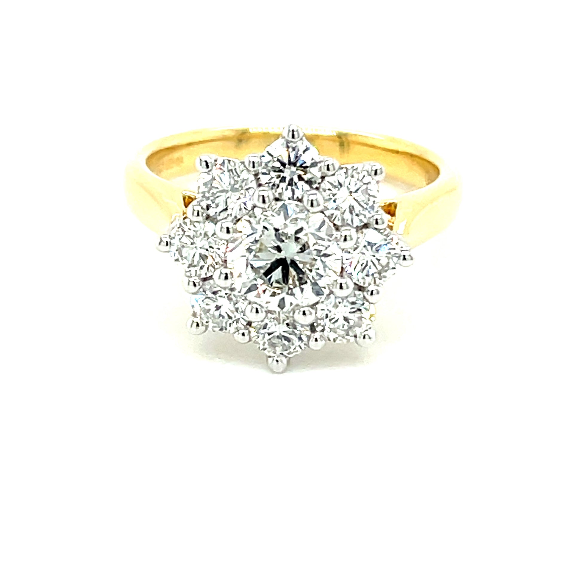 Round Brilliant Cut 9 Diamond Cluster Ring - 2.01cts  Gardiner Brothers   