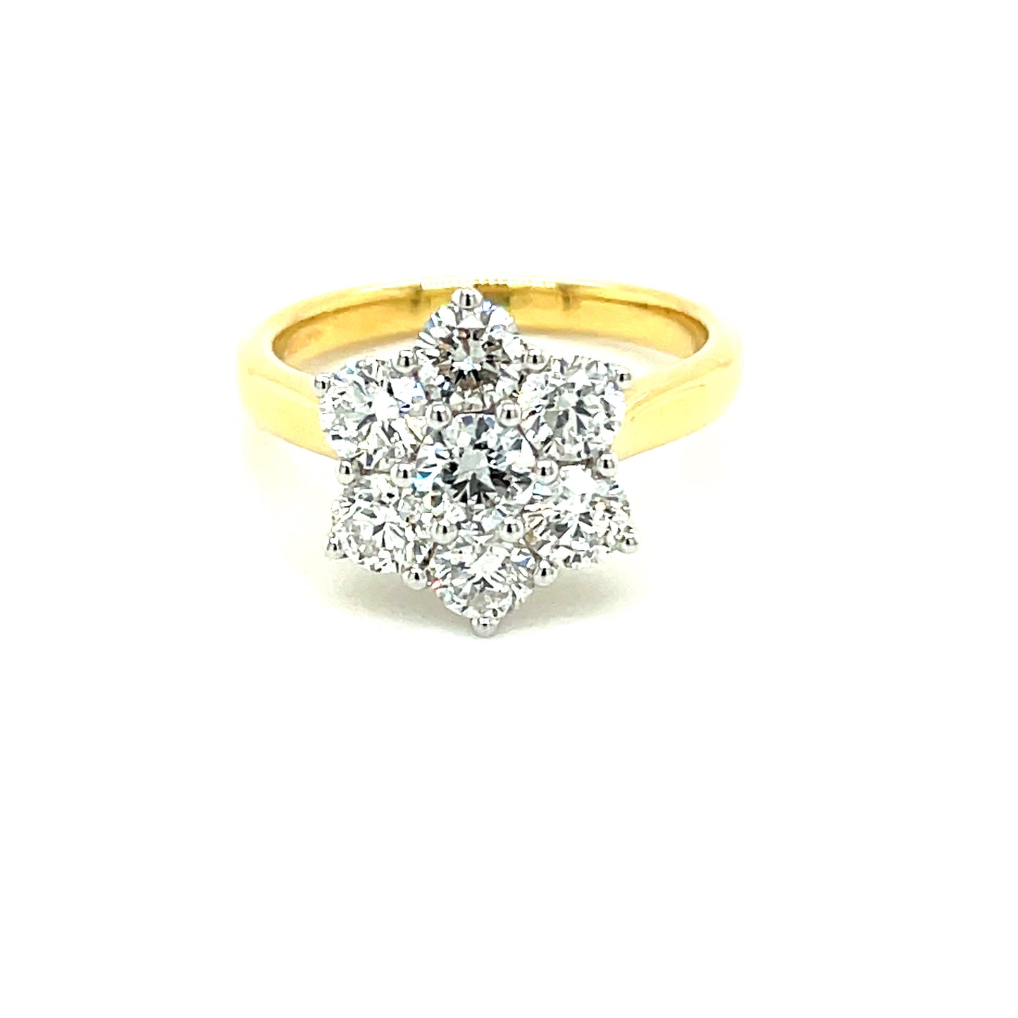 Round Brilliant Cut 7 Diamond Cluster Ring - 1.68cts  Gardiner Brothers   