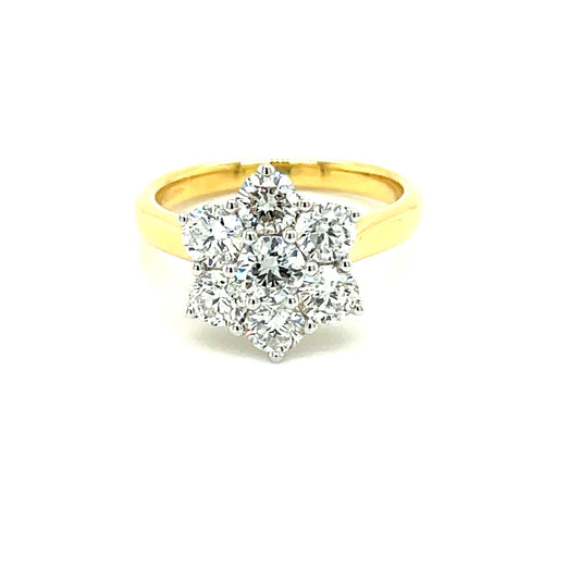 Round Brilliant Cut 7 Diamond Cluster Ring - 1.68cts  Gardiner Brothers   