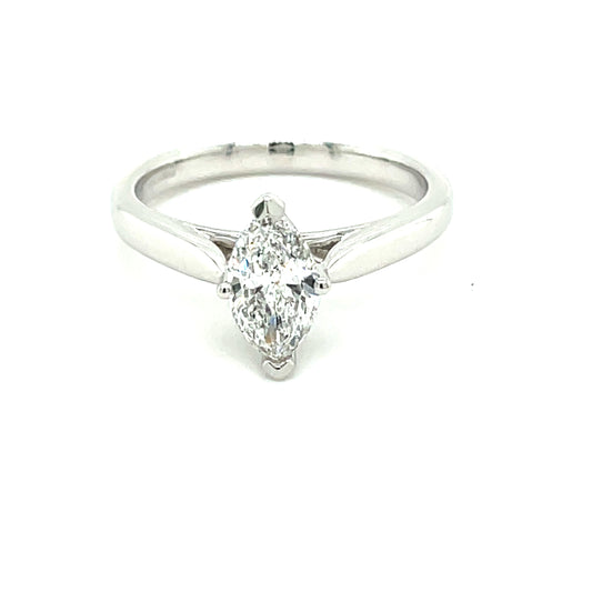 Marquise Shaped Diamond Solitaire Ring - 0.70cts  Gardiner Brothers   