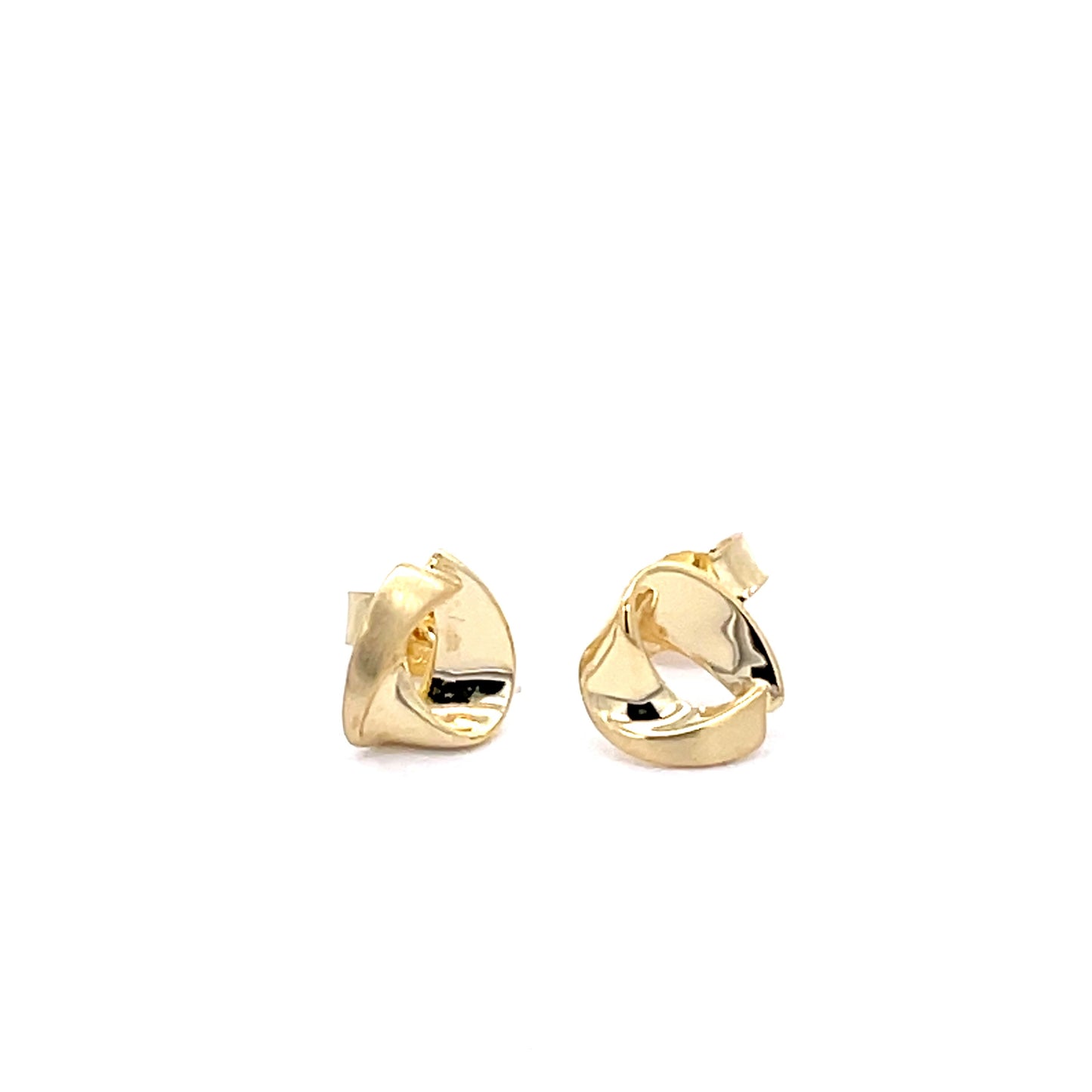 Yellow Gold Folded Heart Shaped Earrings  Gardiner Brothers   