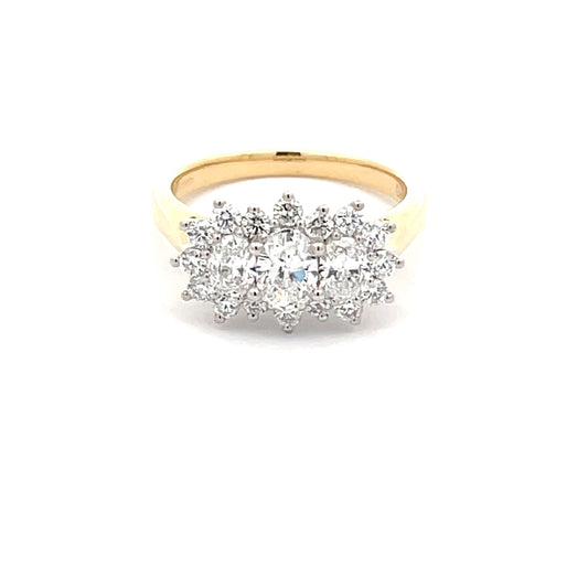 3 Oval Shaped Diamond Cluster Style Ring - 1.28cts  Gardiner Brothers   