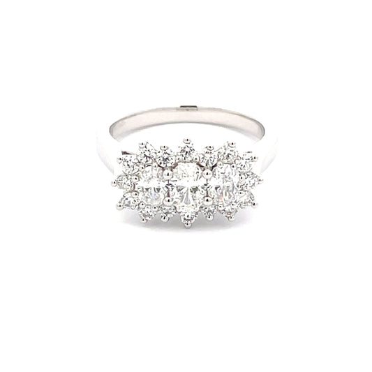 3 Oval Shaped Diamond Cluster Style Ring - 1.15cts  Gardiner Brothers   