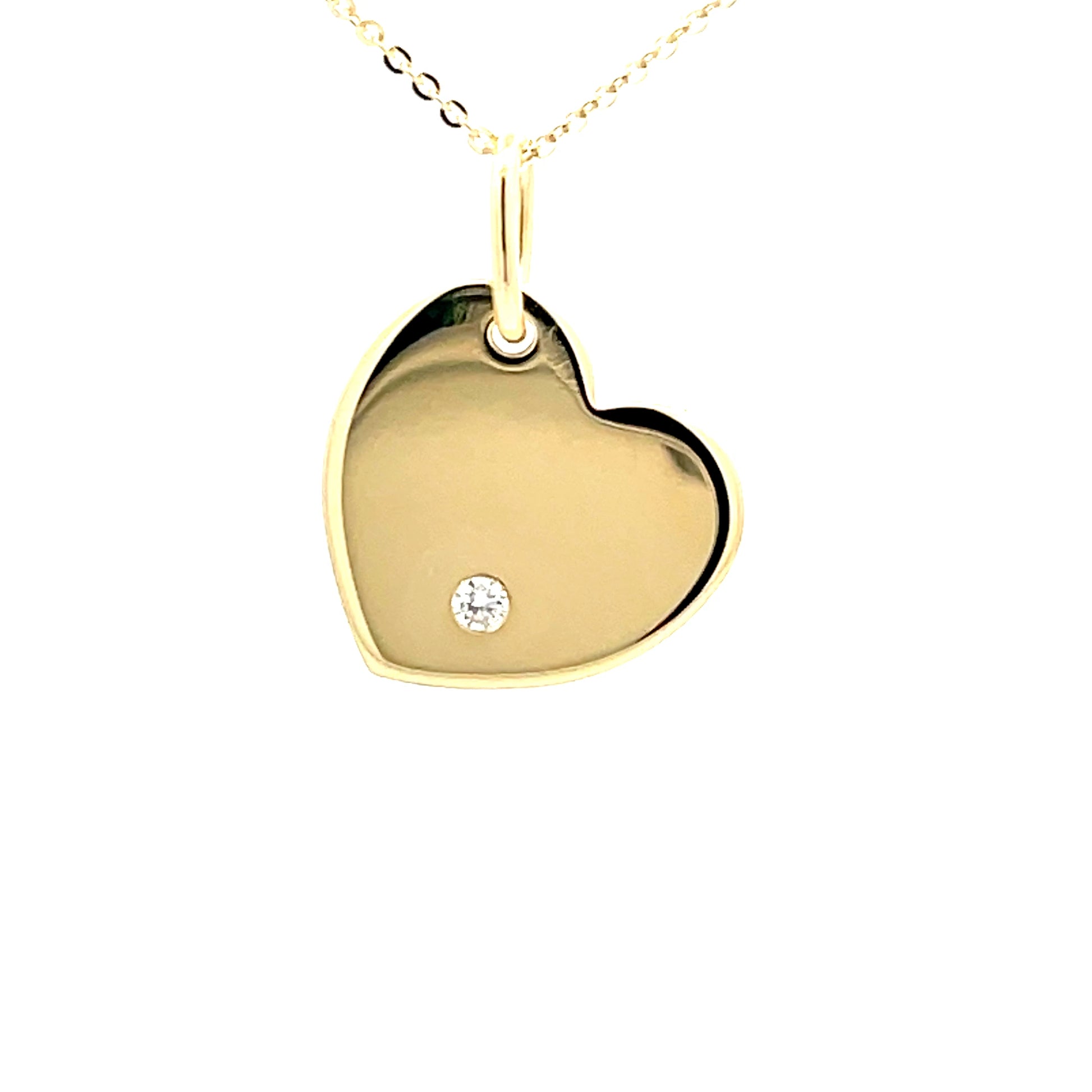 Yellow Gold Diamond Heart Pendant Necklace  Gardiner Brothers   