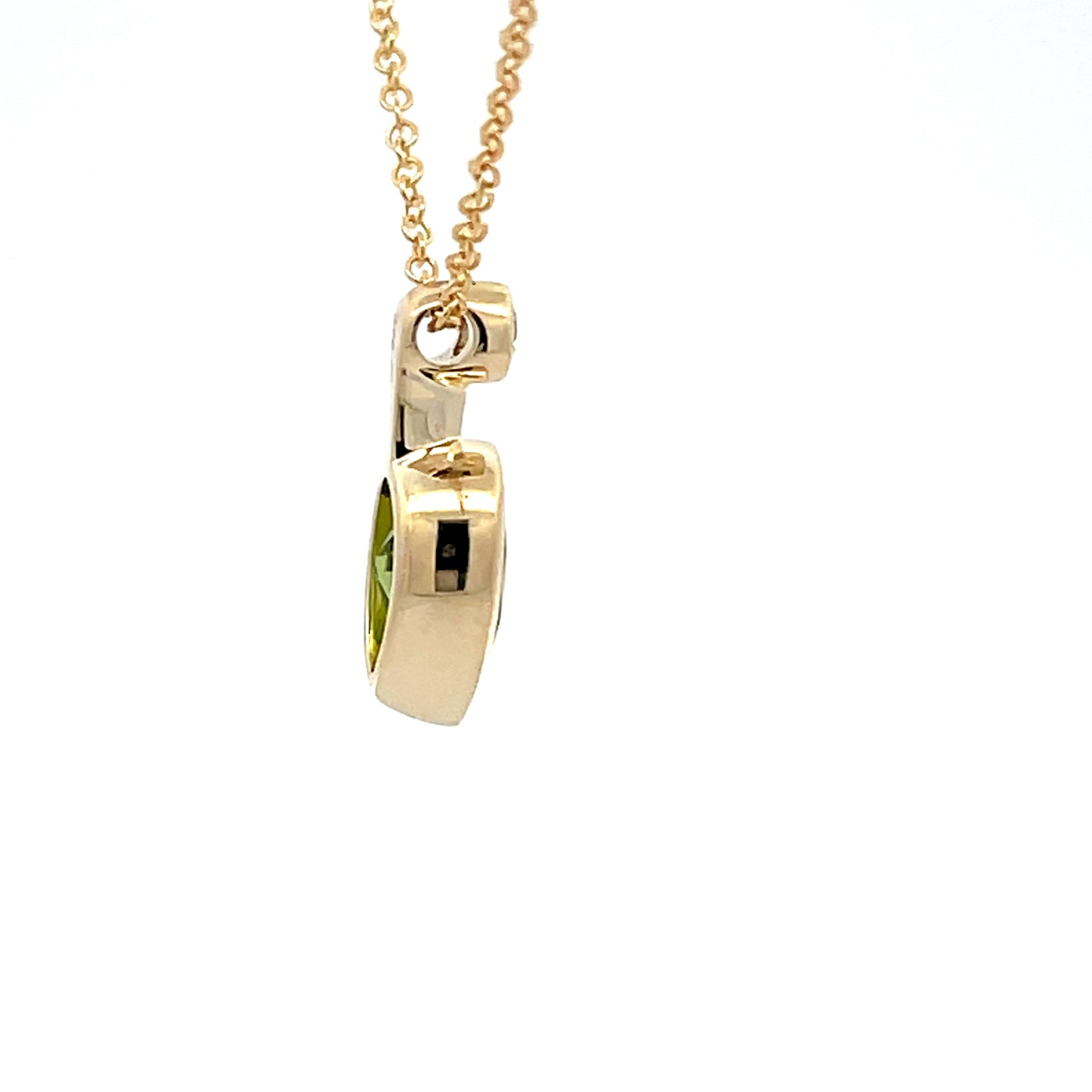 Yellow Gold Diamond & Peridot Necklace  Gardiner Brothers   