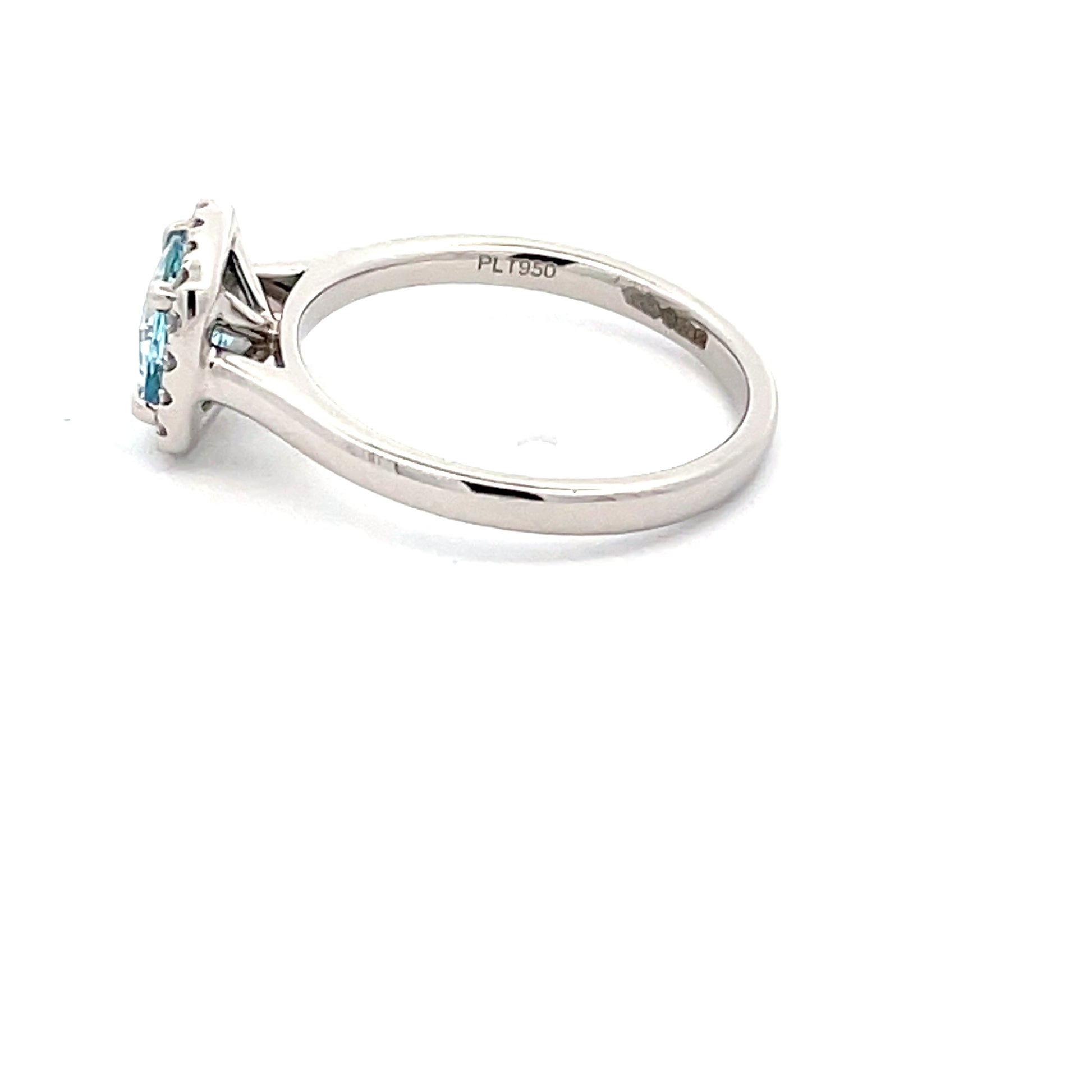 Aquamarine and Round Brilliant Cut Diamond Halo Ring  Gardiner Brothers   