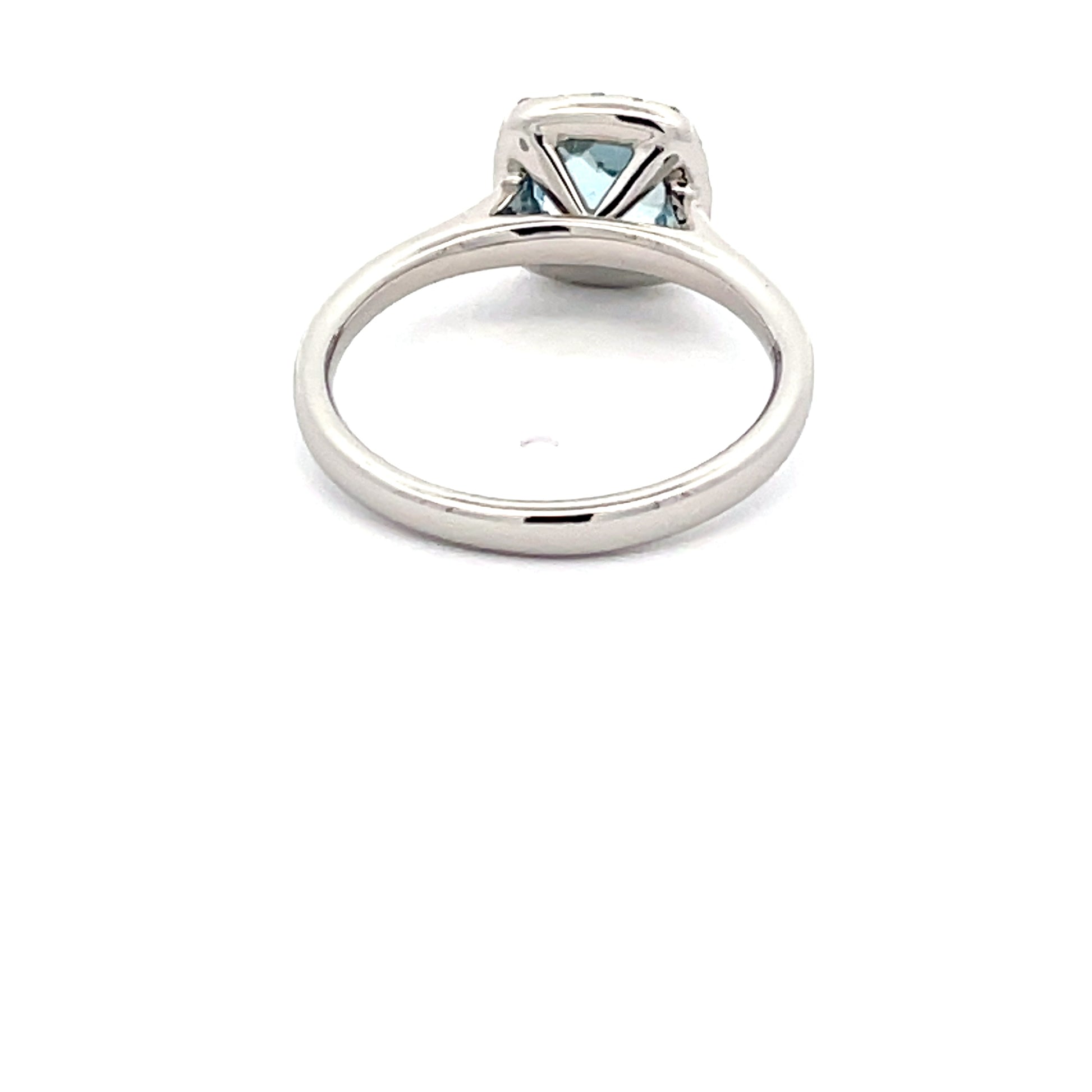 Aquamarine and Round Brilliant Cut Diamond Halo Ring  Gardiner Brothers   